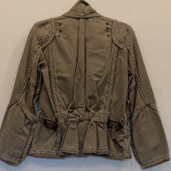 NWOT 22 Olive Green 100% Cotton twill military jacket in size M. - Picture 5 of 7